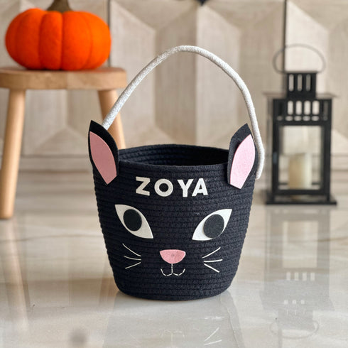 Halloween Trick or Treat Cat Basket